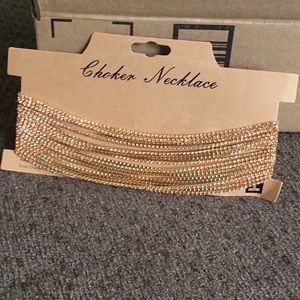 Rose gold rhinestone choker